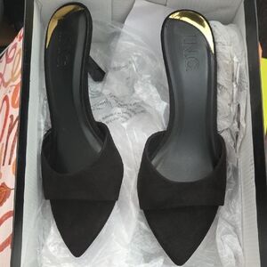 INC International Concepts Women's Black Pointed Mules